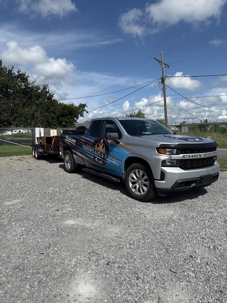 Martin's A/C & Electric branded Chevrolet truck