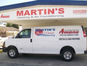 Martin's Heating and Air Conditioning service trucks